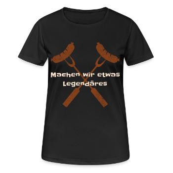 machen wir etwas legendares - Frauen T-Shirt atmungsaktiv - Schwarz - Vorne - AI Model Female 172 light (172cm)