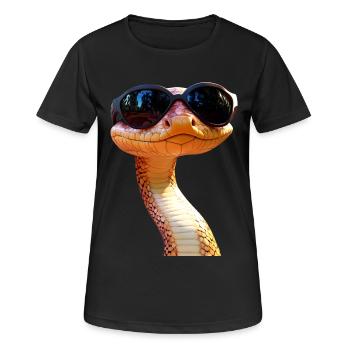 Serpent Python Cobra Mamba Serpent à sonnettes Serpent - T-shirt respirant Femme - noir - Devant - AI Model Female 172 light (172cm)