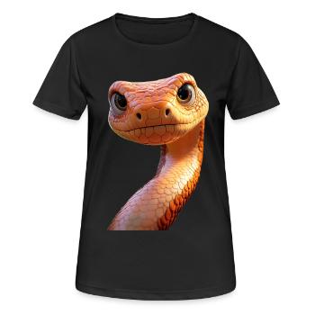 Serpent Python Cobra Mamba Serpent à sonnettes Serpent - T-shirt respirant Femme - noir - Devant - AI Model Female 172 light (172cm)