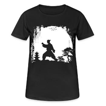 Weibliche Karateka - Frauen T-Shirt atmungsaktiv - Schwarz - Vorne - AI Model Female 172 light (172cm)