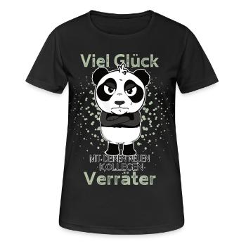 Bonne chance avec les nouveaux collègues Veräter Panda - T-shirt respirant Femme - noir - Devant - AI Model Female 172 light (172cm)