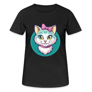 Chantilly Tiffany Cat Breed Cartoon Kawaii Animal - Women's Breathable T-Shirt - black - Front - AI Model Female 172 light (172cm)