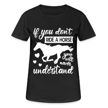 Si tu ne montes pas à cheval - T-shirt respirant Femme - noir - Devant - AI Model Female 172 light (172cm)