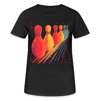 Oldschool Bowling Drawing - Women's Breathable T-Shirt - black - Front - AI Model Female 172 light (172cm)