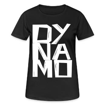 -DY-NA-MOs- - Frauen T-Shirt atmungsaktiv - Schwarz - Vorne - AI Model Female 172 light (172cm)