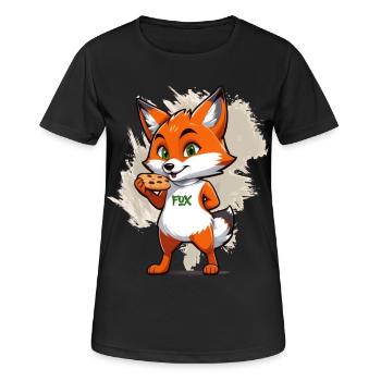 Renard aux biscuits - T-shirt respirant Femme - noir - Devant - AI Model Female 172 light (172cm)