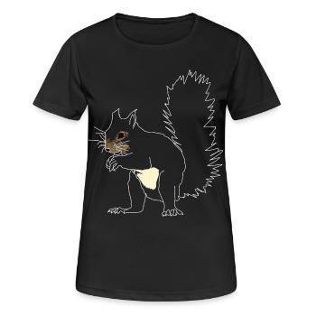 Squirrel lineart - Women's Breathable T-Shirt - black - Front - AI Model Female 172 light (172cm)