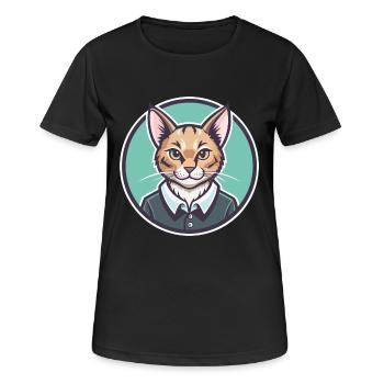Australian Mist Cat Breed Cartoon Kawaii Animal - Women's Breathable T-Shirt - black - Front - AI Model Female 172 light (172cm)
