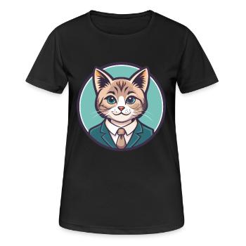 Chantilly Tiffany Cat Breed Cartoon Kawaii Animal - Women's Breathable T-Shirt - black - Front - AI Model Female 172 light (172cm)