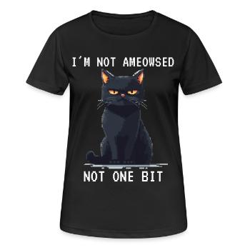 Je ne suis pas amy pixelart grimmige katze pixel - T-shirt respirant Femme - noir - Devant - AI Model Female 172 light (172cm)
