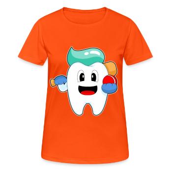 Tooth Cricket Cricket Bat - T-shirt respirant Femme - orange néon - Devant - AI Model Female 172 dark (172cm)