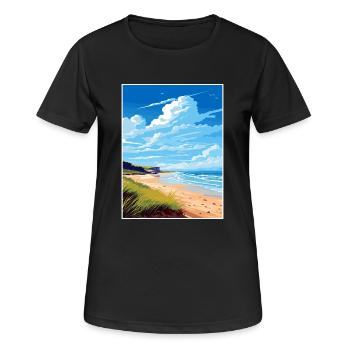 Péninsule de Gower Aonb Affiche de voyage Souvenir WPA - T-shirt respirant Femme - noir - Devant - AI Model Female 172 light (172cm)