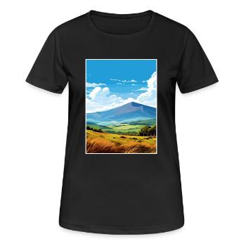 Mourne Mountains Aonb Travel Poster Souvenir WPA - Women's Breathable T-Shirt - black - Front - AI Model Female 172 light (172cm)