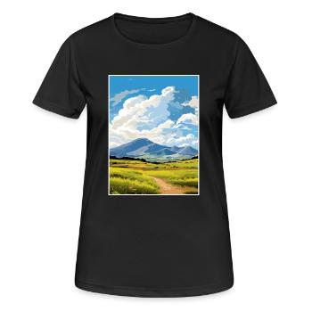 Mourne Mountains Aonb Travel Poster Souvenir WPA - Women's Breathable T-Shirt - black - Front - AI Model Female 172 light (172cm)