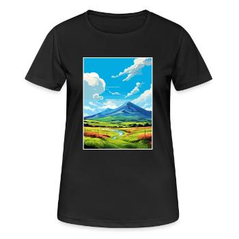 Mourne Mountains Aonb Travel Poster Souvenir WPA - Women's Breathable T-Shirt - black - Front - AI Model Female 172 light (172cm)
