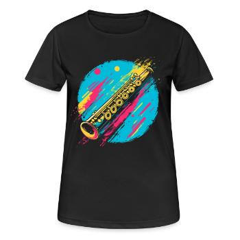 Flûte - T-shirt respirant Femme - noir - Devant - AI Model Female 172 light (172cm)