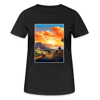 Cape Town Afrique du Sud Affiche de voyage Souvenir WPA - T-shirt respirant Femme - noir - Devant - AI Model Female 172 light (172cm)