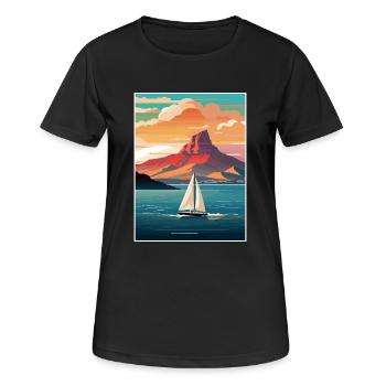 Cape Town Afrique du Sud Affiche de voyage Souvenir WPA - T-shirt respirant Femme - noir - Devant - AI Model Female 172 light (172cm)