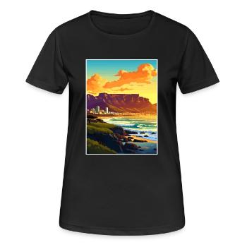 Cape Town Afrique du Sud Affiche de voyage Souvenir WPA - T-shirt respirant Femme - noir - Devant - AI Model Female 172 light (172cm)