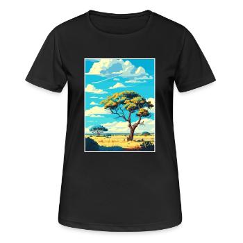 Krüger Nationalpark Südafrika Reiseposter - Frauen T-Shirt atmungsaktiv - Schwarz - Vorne - AI Model Female 172 light (172cm)