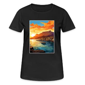 Cape Town Afrique du Sud Affiche de voyage Souvenir WPA - T-shirt respirant Femme - noir - Devant - AI Model Female 172 light (172cm)