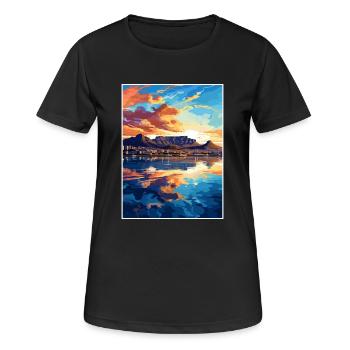 Cape Town Afrique du Sud Affiche de voyage Souvenir WPA - T-shirt respirant Femme - noir - Devant - AI Model Female 172 light (172cm)