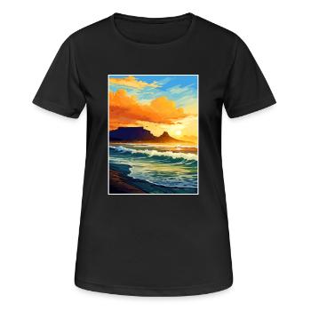 Cape Town Afrique du Sud Affiche de voyage Souvenir WPA - T-shirt respirant Femme - noir - Devant - AI Model Female 172 light (172cm)