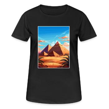 Kairo Ägypten Große Pyramiden Von Gizeh Reiseposter - Frauen T-Shirt atmungsaktiv - Schwarz - Vorne - AI Model Female 172 light (172cm)
