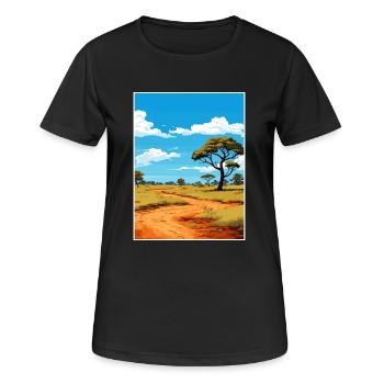 Krüger Nationalpark Südafrika Reiseposter - Frauen T-Shirt atmungsaktiv - Schwarz - Vorne - AI Model Female 172 light (172cm)