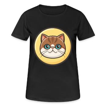 Exotische Kurzhaarkatze Rasse Cartoon Kawaii Tier - Frauen T-Shirt atmungsaktiv - Schwarz - Vorne - AI Model Female 172 light (172cm)