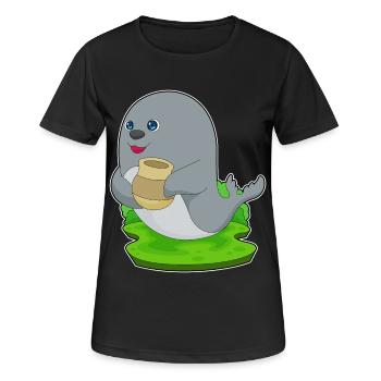 Vase de sceau - T-shirt respirant Femme - noir - Devant - AI Model Female 172 light (172cm)