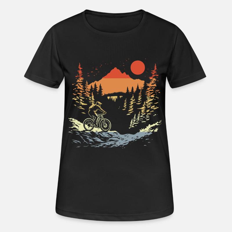 Mountain biking vintage style - Women's Breathable T-Shirt - black