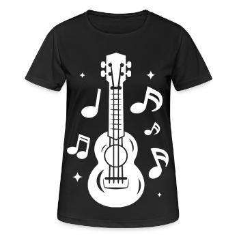 Ukulélé - T-shirt respirant Femme - noir - Devant - AI Model Female 172 light (172cm)