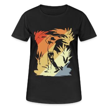 Vintage Golfspieler - Frauen T-Shirt atmungsaktiv - Schwarz - Vorne - AI Model Female 172 light (172cm)