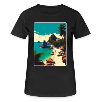 Ko Tao Thaïlande Affiche de voyage thaïlandaise Souvenir WPA - T-shirt respirant Femme - noir - Devant - AI Model Female 172 light (172cm)