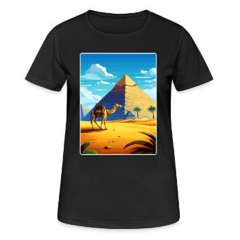 Kairo Ägypten Große Pyramiden Von Gizeh Reiseposter - Frauen T-Shirt atmungsaktiv - Schwarz - Vorne - AI Model Female 172 light (172cm)
