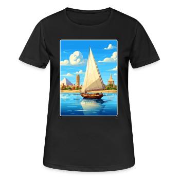 Kairo Ägypten Große Pyramiden Von Gizeh Reiseposter - Frauen T-Shirt atmungsaktiv - Schwarz - Vorne - AI Model Female 172 light (172cm)