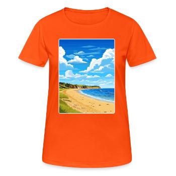 Dorset Aonb Reise Poster Souvenir Postkarte Farbe - Frauen T-Shirt atmungsaktiv - Neonorange - Vorne - AI Model Female 172 dark (172cm)