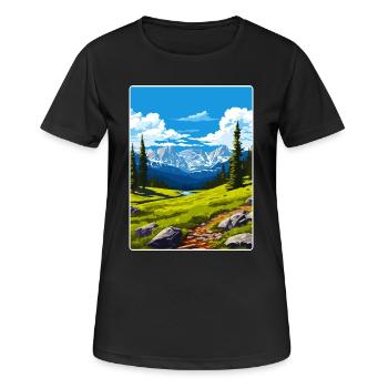 Rocky Mountain National Park Colorado Travel Card - Women's Breathable T-Shirt - black - Front - AI Model Female 172 light (172cm)