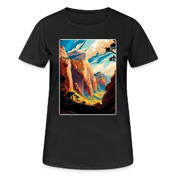 Parc national de Zion Angels Landing Arizona Travel - T-shirt respirant Femme - noir - Devant - AI Model Female 172 light (172cm)