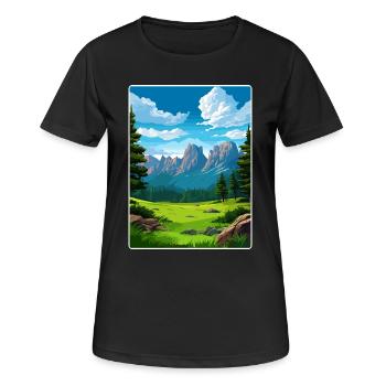 Rocky Mountain National Park Colorado Travel Card - Women's Breathable T-Shirt - black - Front - AI Model Female 172 light (172cm)