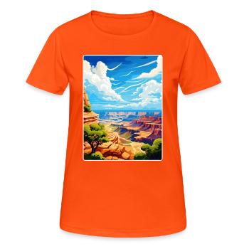 Grand Canyon Nationalpark Arizona Reiseposter - Frauen T-Shirt atmungsaktiv - Neonorange - Vorne - AI Model Female 172 dark (172cm)