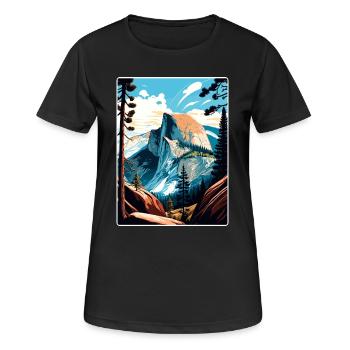 Yosemite Glacier Point California Travel Poster - Women's Breathable T-Shirt - black - Front - AI Model Female 172 light (172cm)