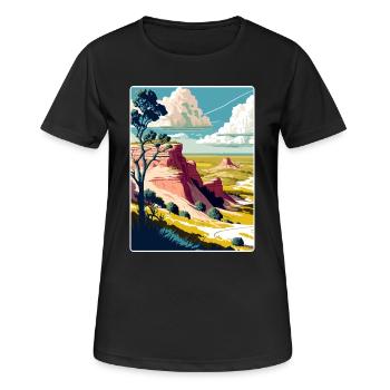 Theodore Roosevelt Nationalpark Reiseposter WPA - Frauen T-Shirt atmungsaktiv - Schwarz - Vorne - AI Model Female 172 light (172cm)