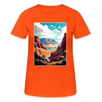 Grand Canyon Nationalpark Arizona Reiseposter - Frauen T-Shirt atmungsaktiv - Neonorange - Vorne - AI Model Female 172 dark (172cm)