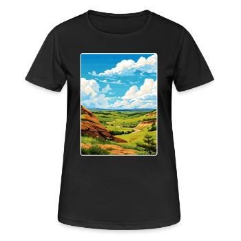 Theodore Roosevelt Nationalpark Reiseposter WPA - Frauen T-Shirt atmungsaktiv - Schwarz - Vorne - AI Model Female 172 light (172cm)