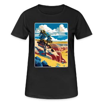 Theodore Roosevelt Nationalpark Reiseposter WPA - Frauen T-Shirt atmungsaktiv - Schwarz - Vorne - AI Model Female 172 light (172cm)
