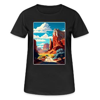 Capitol Reef National Park Travel Poster Souvenir - Women's Breathable T-Shirt - black - Front - AI Model Female 172 light (172cm)