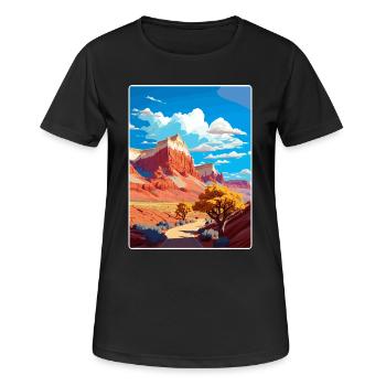 Capitol Reef National Park Travel Poster Souvenir - Women's Breathable T-Shirt - black - Front - AI Model Female 172 light (172cm)