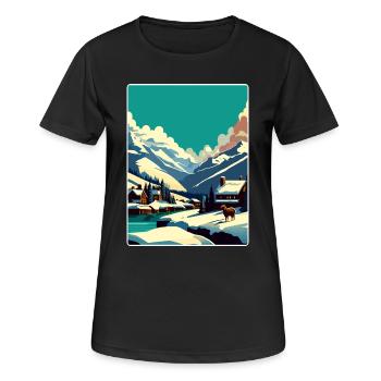Verbier Ski Resort Mountain Switzerland Travel WPA - Frauen T-Shirt atmungsaktiv - Schwarz - Vorne - AI Model Female 172 light (172cm)